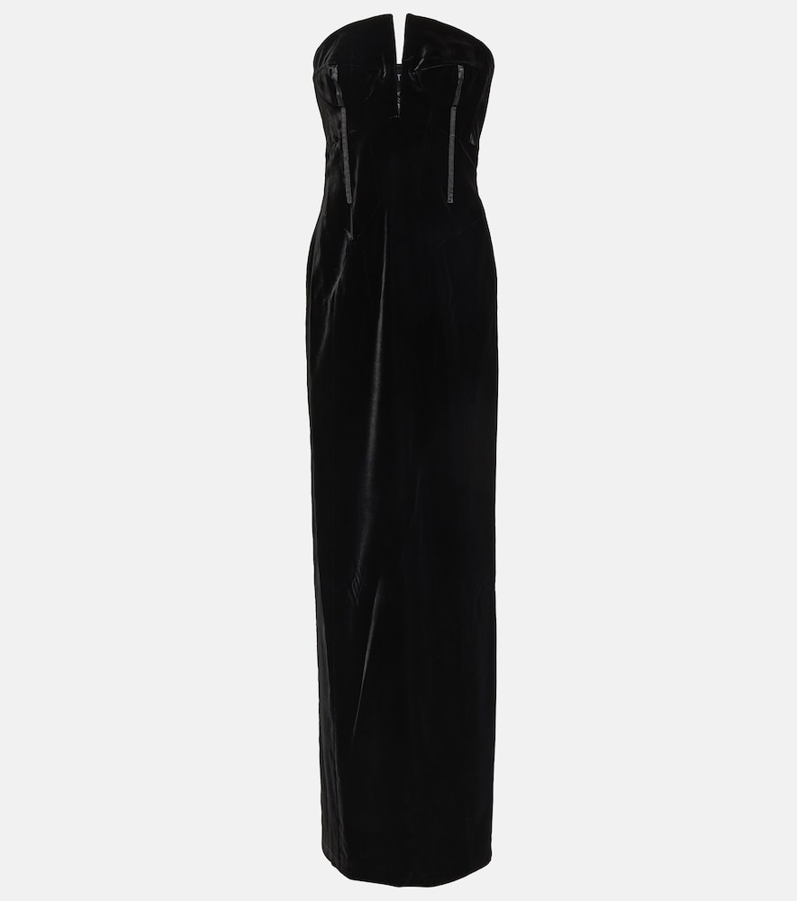 Tom Ford Strapless velvet gown. 汤姆·福特无肩带丝绒礼服