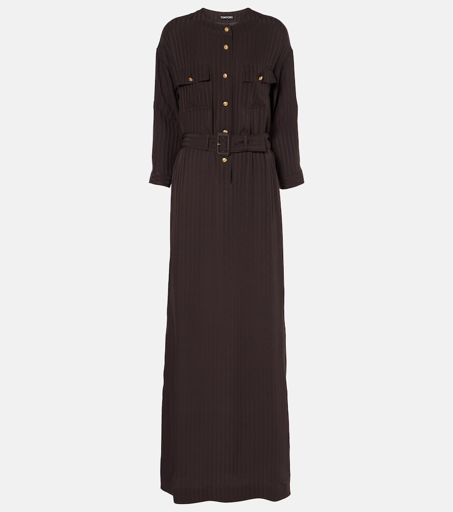 Tom Ford Striped belted shirt dress. Tom Ford 条纹系带衬衫裙