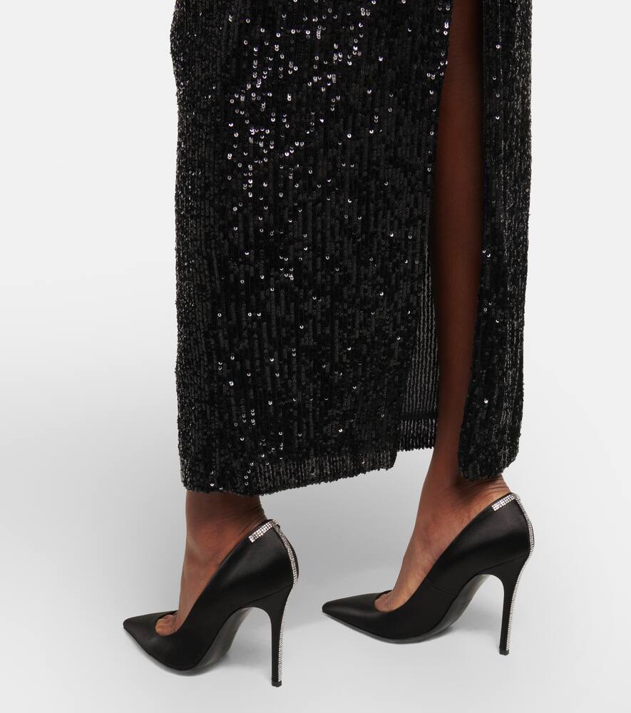 Tom Ford T crystal-embellished satin pumps