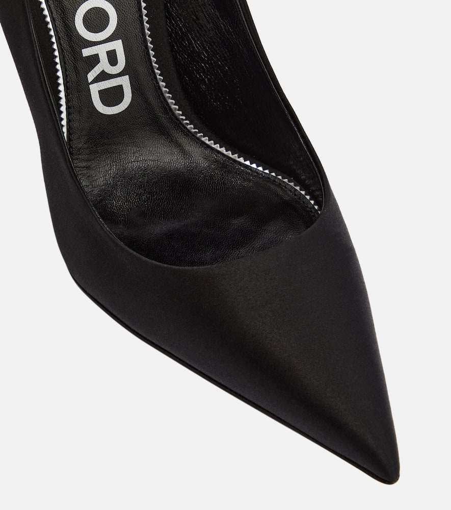Tom Ford T crystal-embellished satin pumps