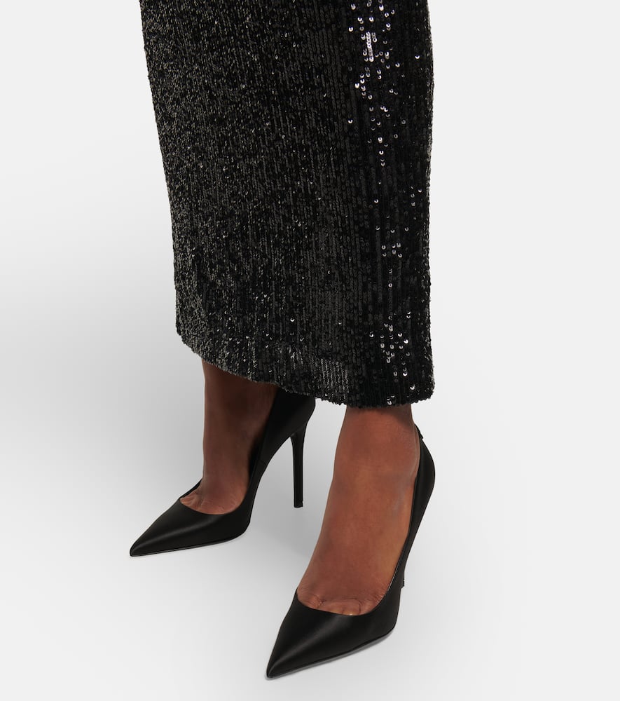 Tom Ford T crystal-embellished satin pumps