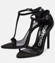 Tom Ford T crystal-embellished satin sandals