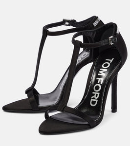 Tom Ford T crystal-embellished satin sandals