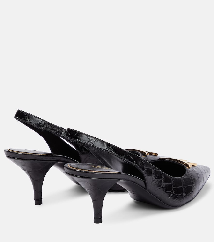 Tom Ford TF croc-effect leather slingback pumps