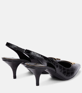 Tom Ford TF croc-effect leather slingback pumps
