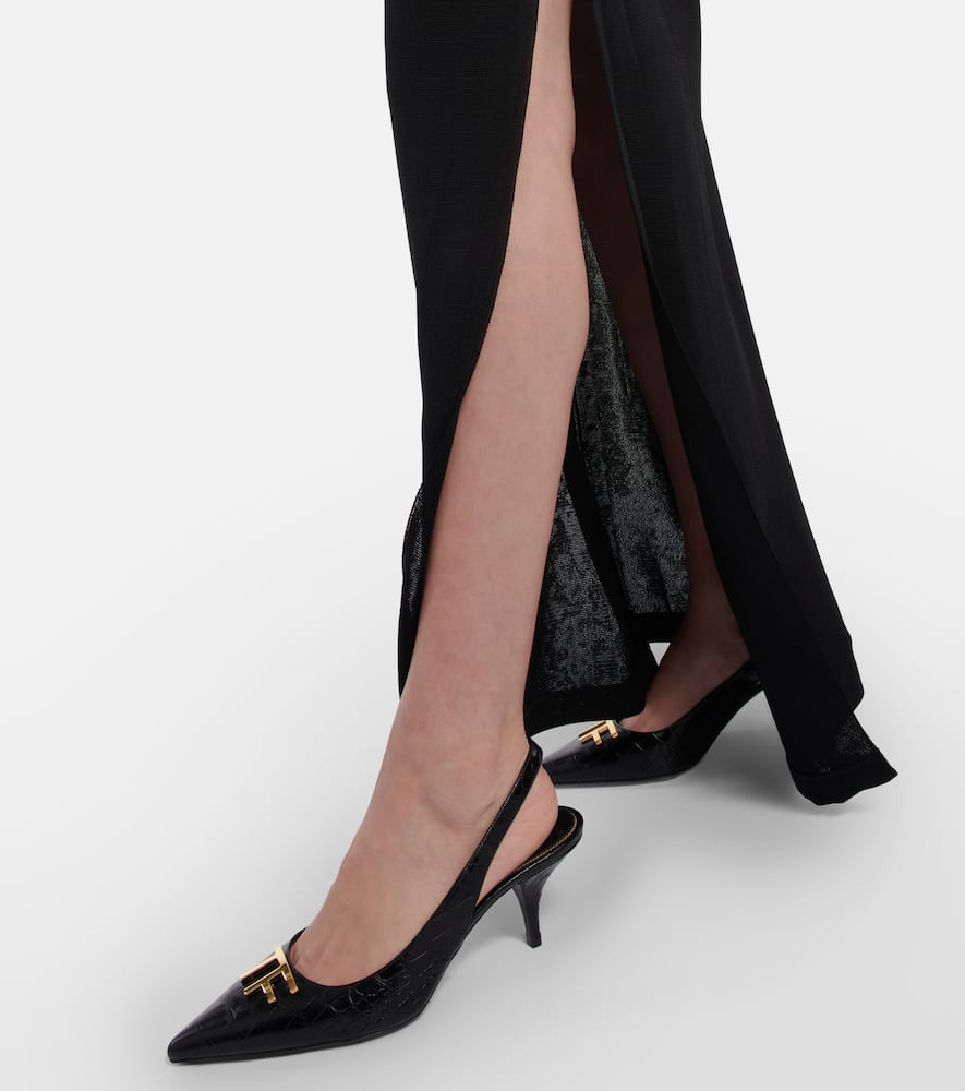 Tom Ford TF croc-effect leather slingback pumps