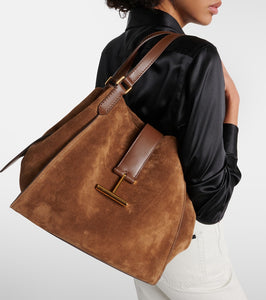 Tom Ford Tara Medium suede and leather tote bag
