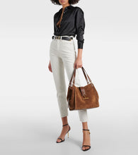 Tom Ford Tara Medium suede and leather tote bag