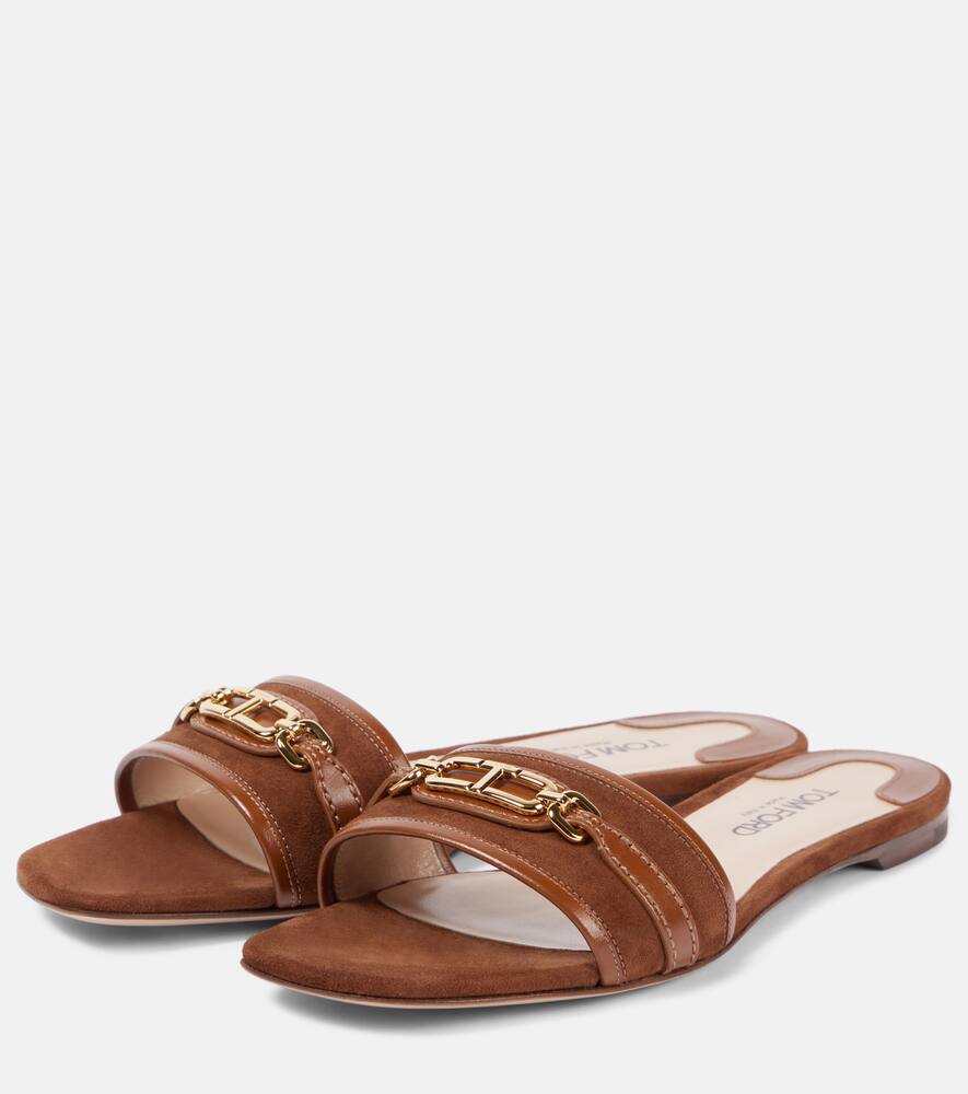 Tom Ford Whitney Stadium T leather slides
