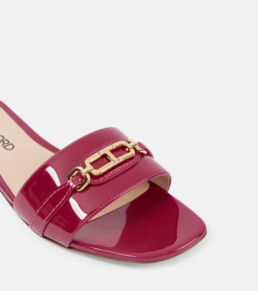 Tom Ford Whitney Stadium T patent leather slides