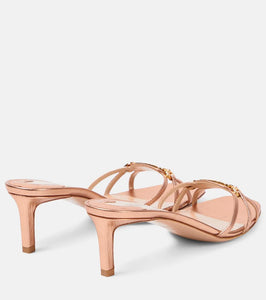 Tom Ford Whitney T metallic leather mules