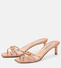 Tom Ford Whitney T metallic leather mules