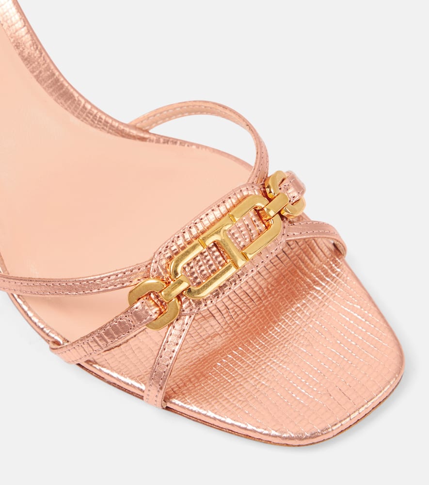 Tom Ford Whitney T metallic leather mules