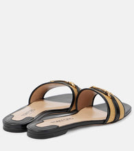 Tom Ford Whitney leather and raffia slides