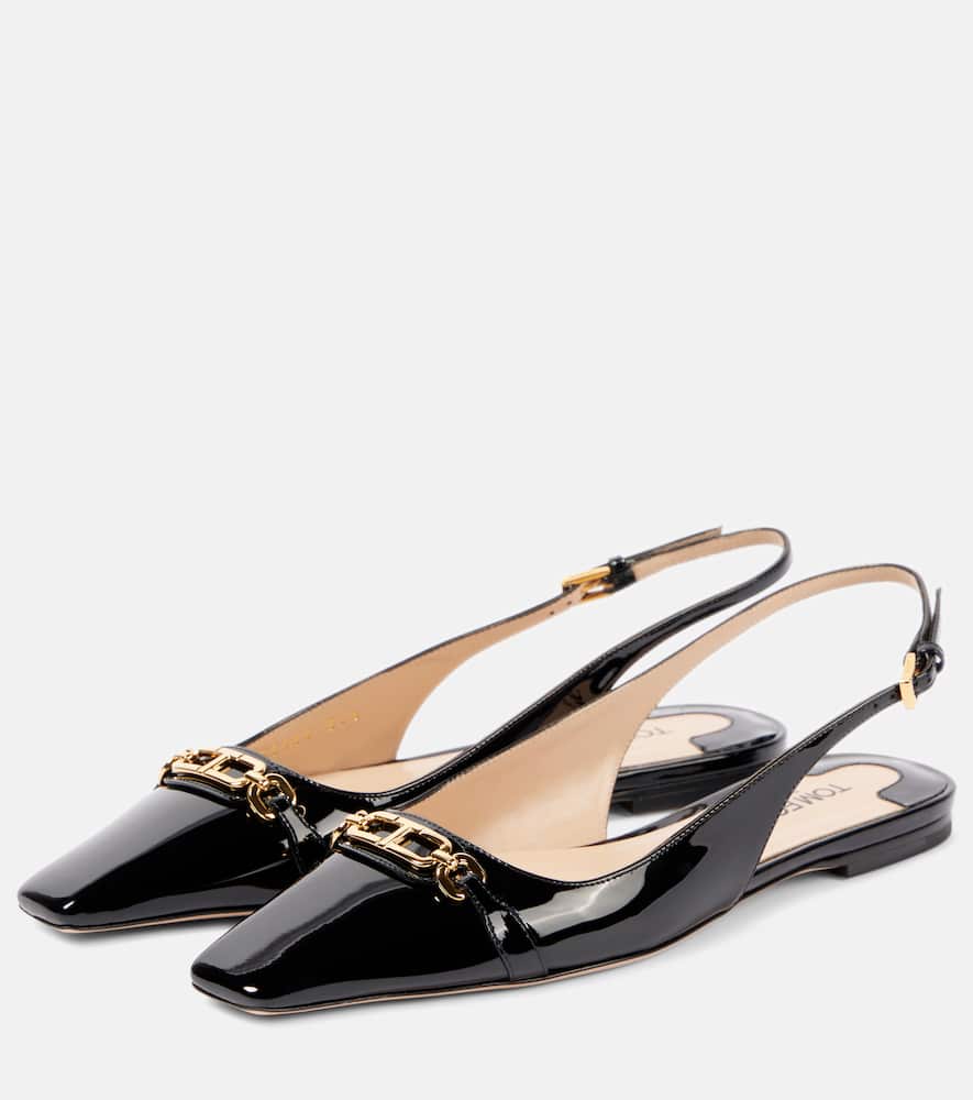 Tom Ford Whitney patent leather slingback flats