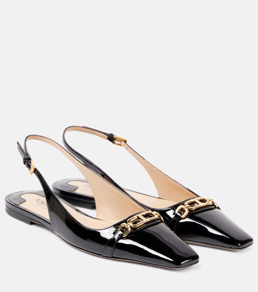 Tom Ford Whitney patent leather slingback flats