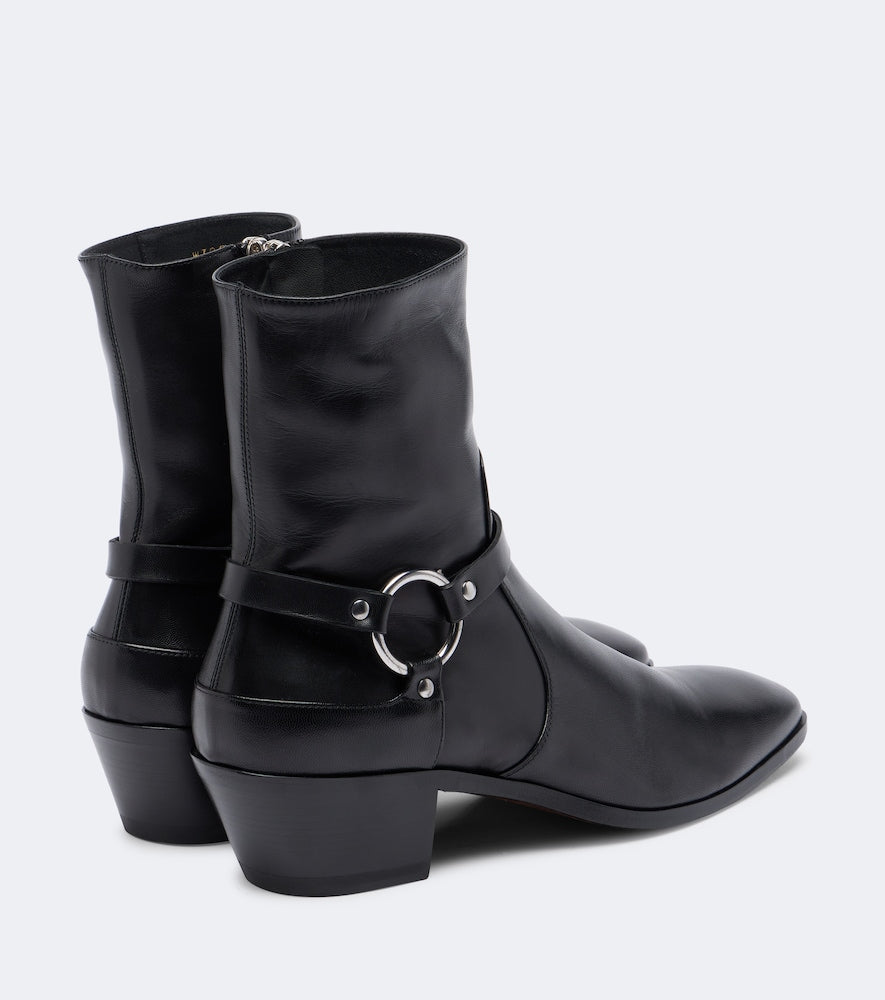 Tom Ford Leather ankle boots in Black - Mid Heels