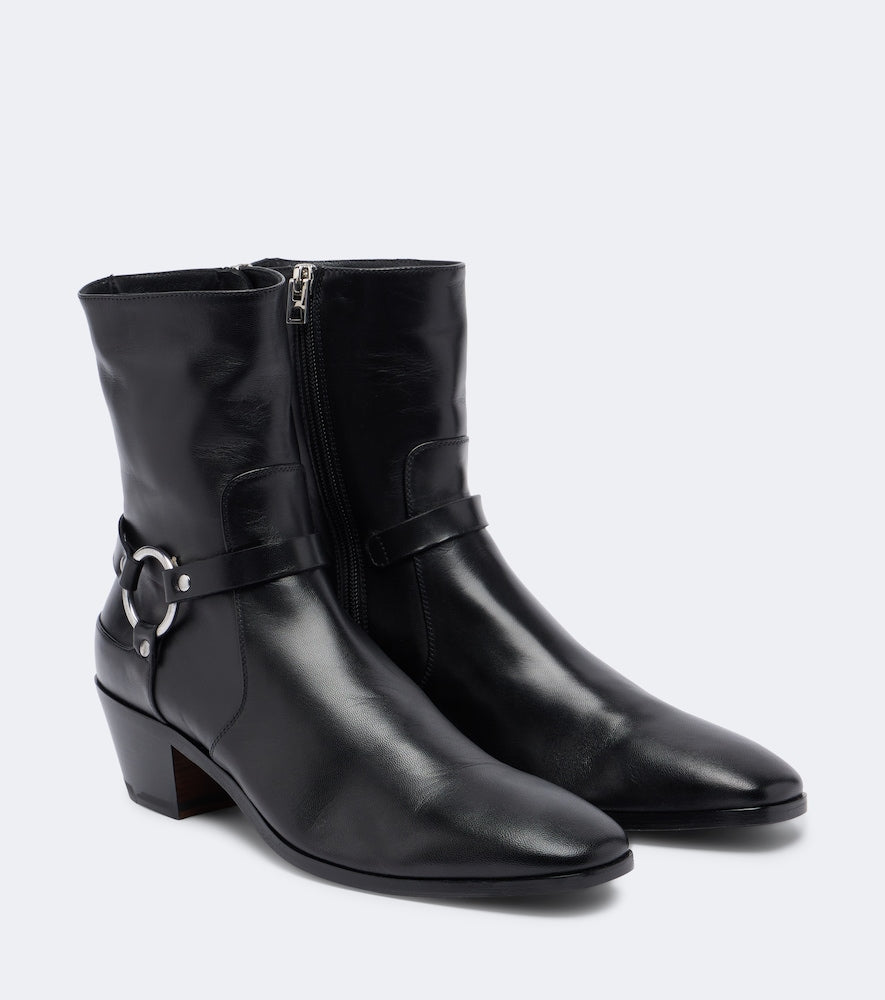 Tom Ford Leather ankle boots in Black - Mid Heels