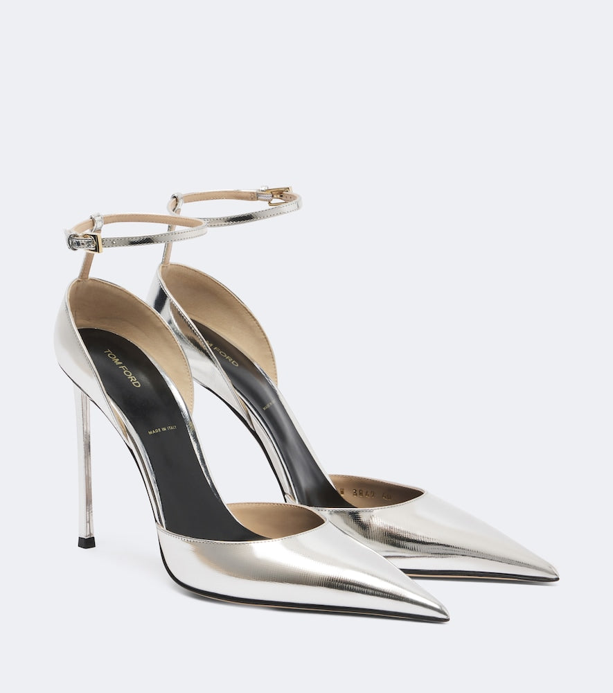 Tom Ford Metallic leather pumps in Silver - High-Heel Pumps