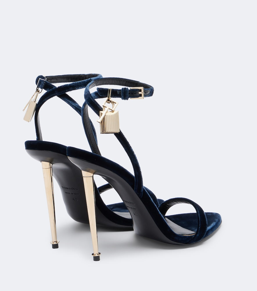 Tom Ford Padlock velvet sandals (Blue) - Heeled Sandals