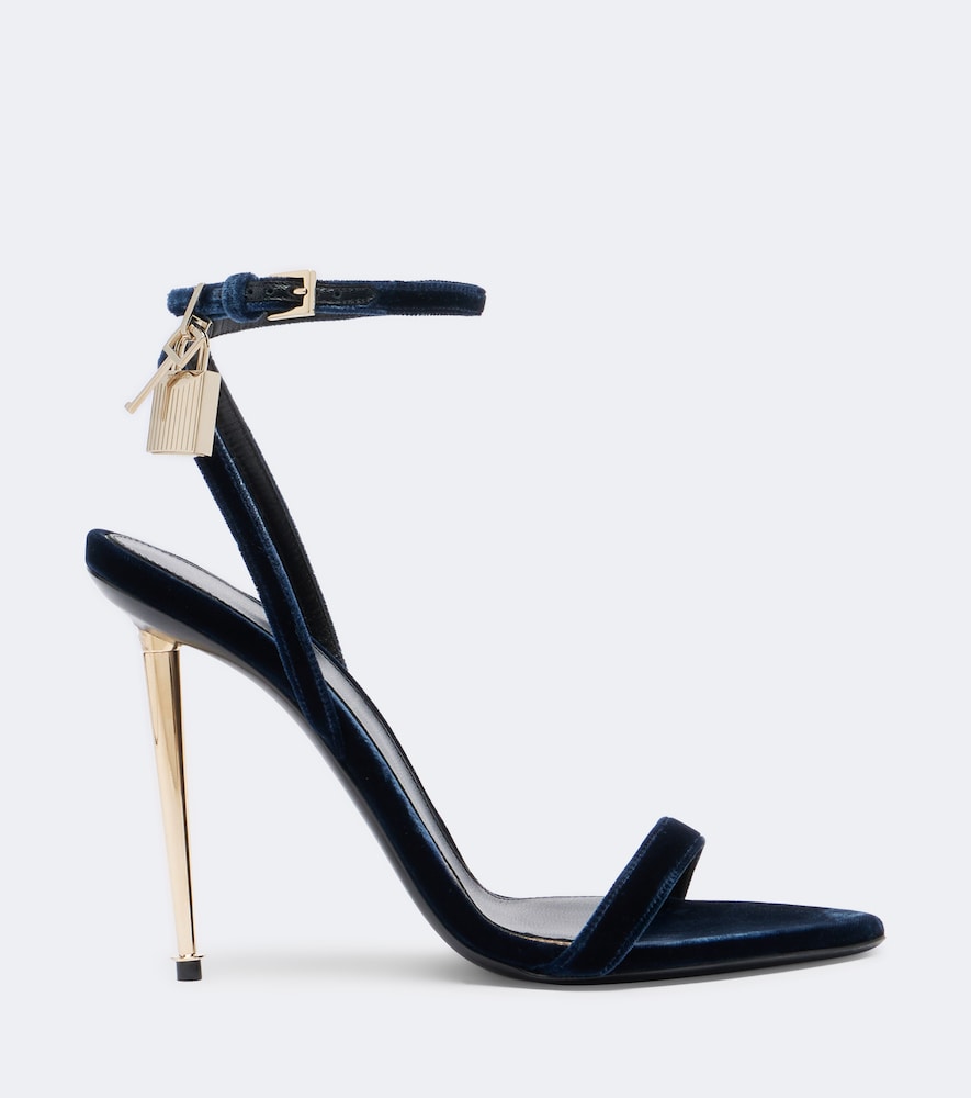 Tom Ford Padlock velvet sandals (Blue) - Heeled Sandals