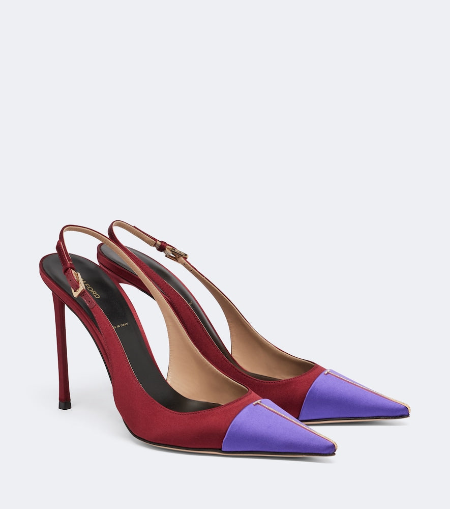 Purple Tom Ford Satin slingback pumps - High-Heel Pumps