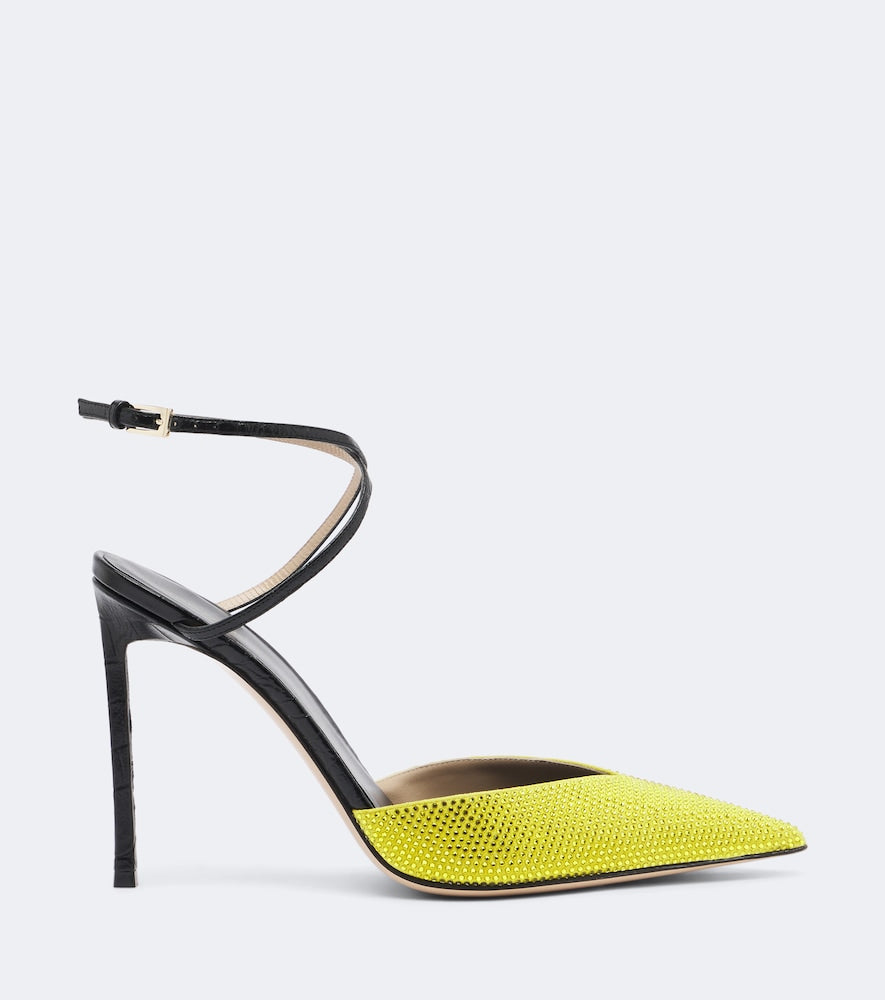 Tom Ford Selen embellished leather slingback pumps in Yellow - High-Heel Pumps