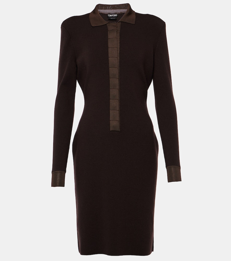 Tom Ford Wool and silk-blend minidress. Tom Ford 羊毛真丝混纺迷你连衣裙