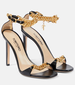 Tom Ford Zenith 105 chain-detail leather sandals