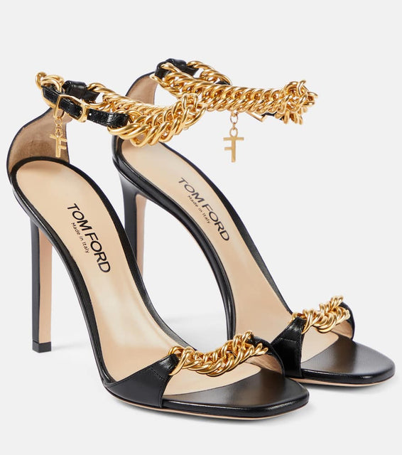 Tom Ford Zenith 105 chain-detail leather sandals