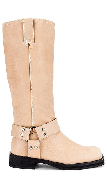 Tony Bianco Biker Boot in Beige - Botte de motard Tony Bianco en beige - Tony Bianco 米色机车靴 - Tony Bianco Bikerstiefel in Beige - Tony Bianco 바이커 부츠 베이지색 - Stivaletto da motociclista Tony Bianco in beige