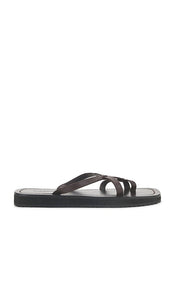 Tony Bianco Kissa Sandal in Chocolate | Choc Flat Sandals for Women