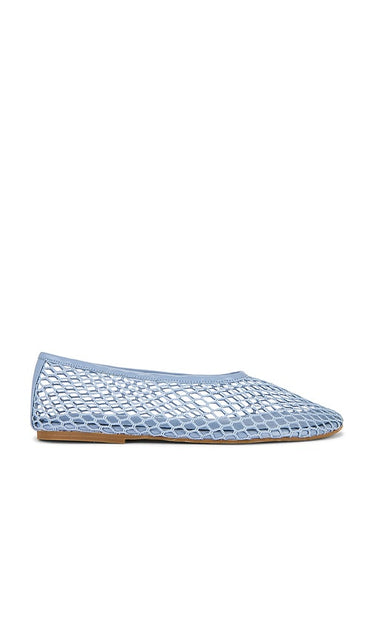 Tony Bianco Mazey Flat in Baby Blue | Denim Mesh Ballet Flats for Women