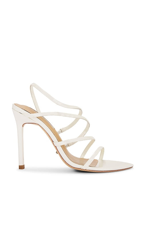Tony Bianco Milana Sandal in White | White Patent Open Toe Heels for Women