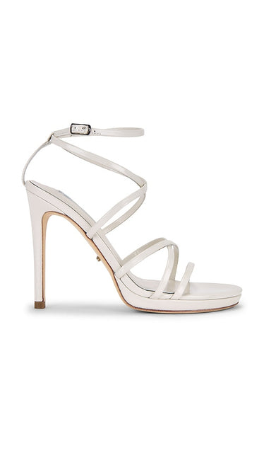 Tony Bianco Sass Sandal in Ivory | Dove Crinkle Strappy Sandals for Women