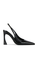 Tony Bianco Sassy Slingback Heel in Black | Black Crinkle Pump Heels for Women