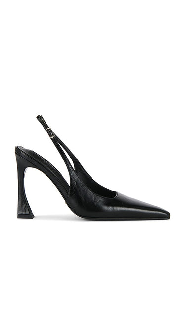 Tony Bianco Sassy Slingback Heel in Black | Black Crinkle Pump Heels for Women