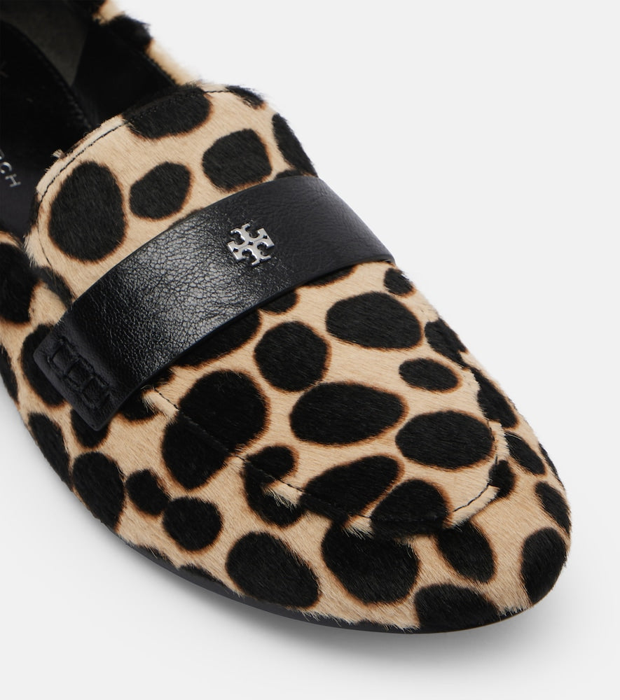 Tory Burch Ballet leopard-print calf hair loafers