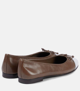 Tory Burch Cap-Toe leather ballet flats