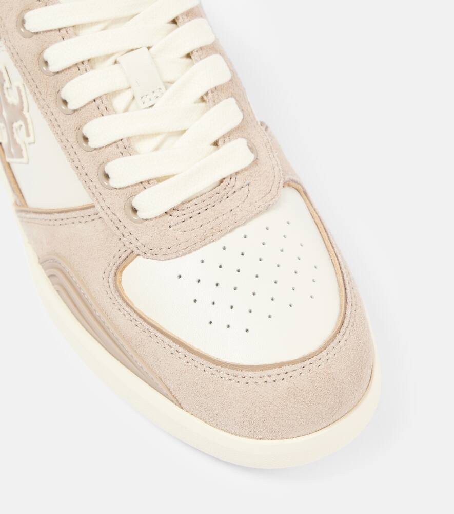 Tory Burch Clover Court suede and leather sneakers