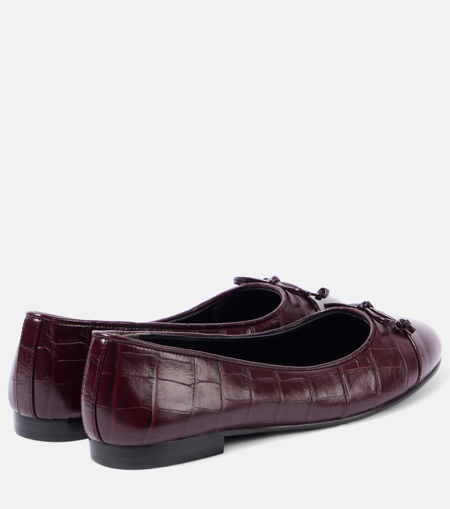 Tory Burch Croc-effect leather ballet flats