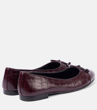 Tory Burch Croc-effect leather ballet flats