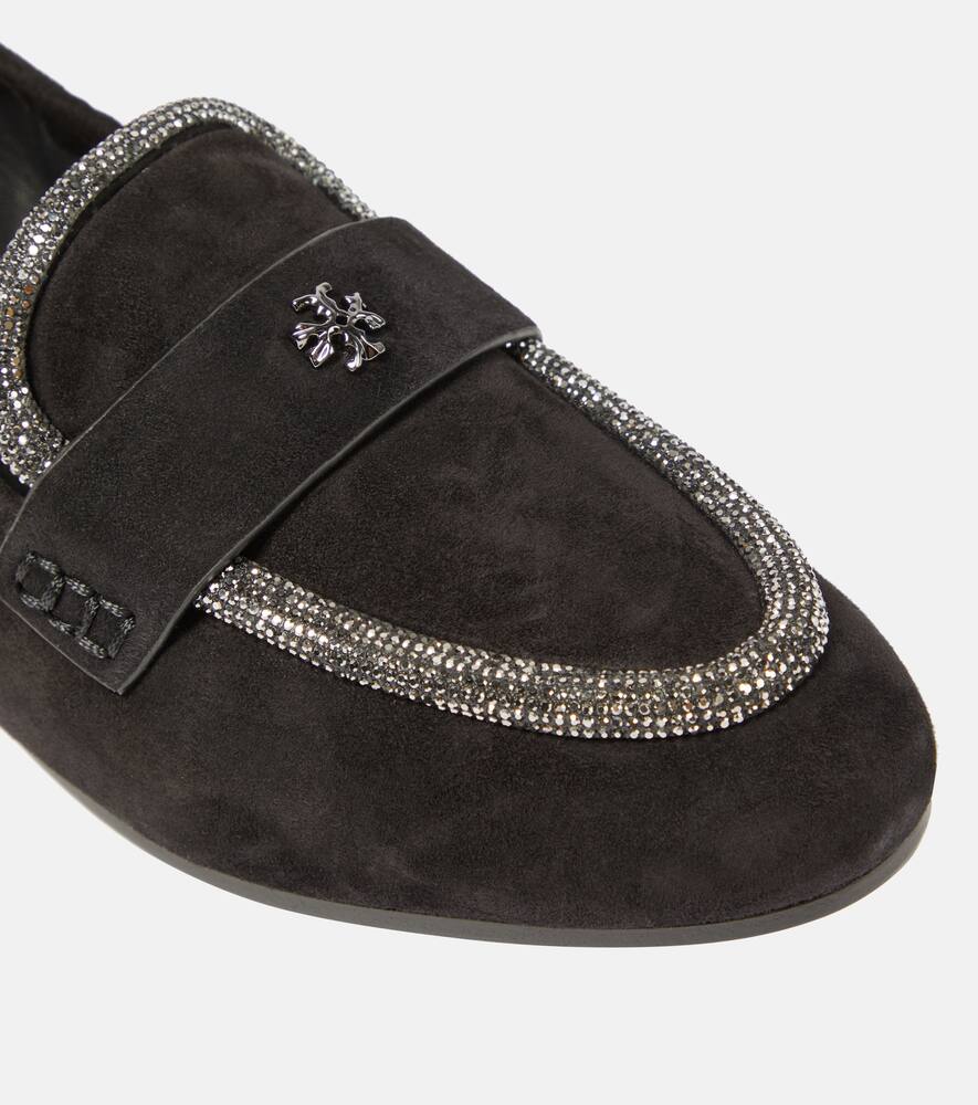 Tory Burch Crystal-embellished suede loafers