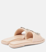 Tory Burch Double T embellished leather slides