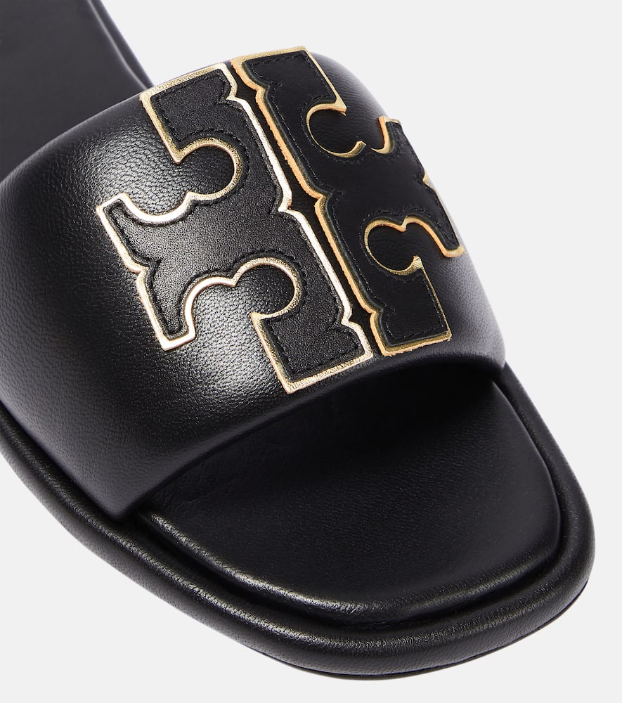 Tory Burch Double T leather slides