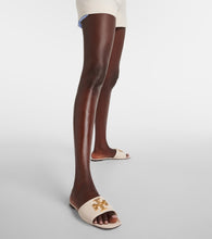 Tory Burch Eleanor T Monogram leather slides