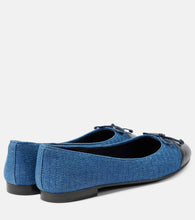 Tory Burch Embellished leather-trimmed ballet flats