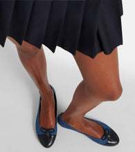 Tory Burch Embellished leather-trimmed ballet flats