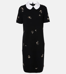 Tory Burch Embellished wool-blend midi dress