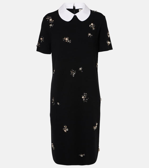 Tory Burch Embellished wool-blend midi dress